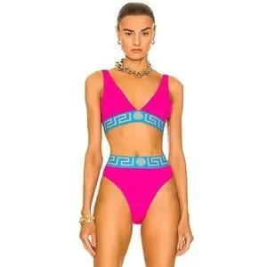 VERSACE ピンク 水玉模様 ビキニ M VERSACE】水着（ビキニ）（送料込み） (VERSACE/ビキニ